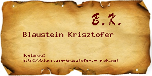 Blaustein Krisztofer névjegykártya