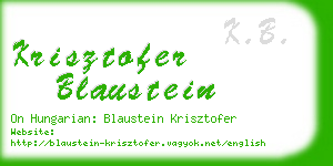 krisztofer blaustein business card
